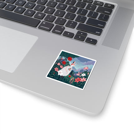 🌹💌 The Garden Of Blown Kisses Kiss-Cut Stickers – Art Deco Floral Romance