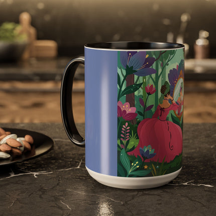 The Lady Of The Enchanted Mirror Colorful Mugs – Art Deco Botanical Elegance