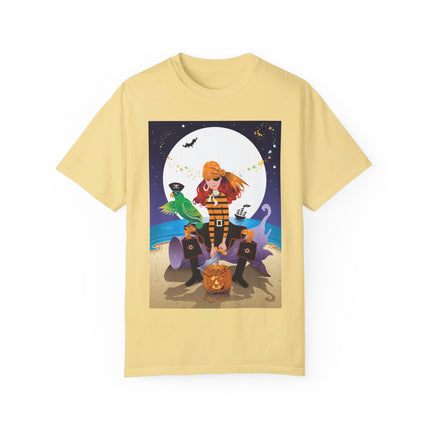 Moonlit Pirate Halloween Unisex Garment-Dyed T-shirt