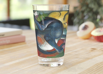 Two Cats, Blue and Yellow by Franz Marc Glass, 16oz