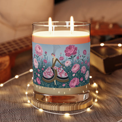 🌸👒 The Lady Of The Pink Peony Garden Scented Candle – Art Deco Floral Elegance