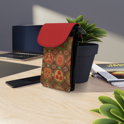 Japanese Fan Pattern by G.A. Audsley Small Cell Phone Wallet