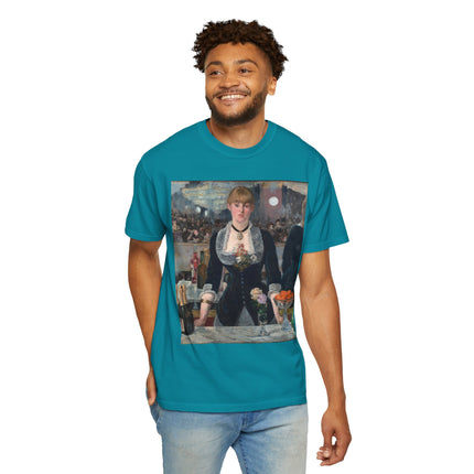 A Bar at the Folies-Bergère by Edouard Manet Unisex Garment-Dyed T-shirt