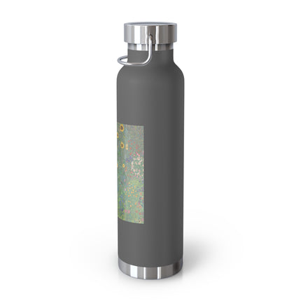 Farm Garden with Sunflowers by Gustav Klimt Copper Vacuum Insulated Bottle, 22oz