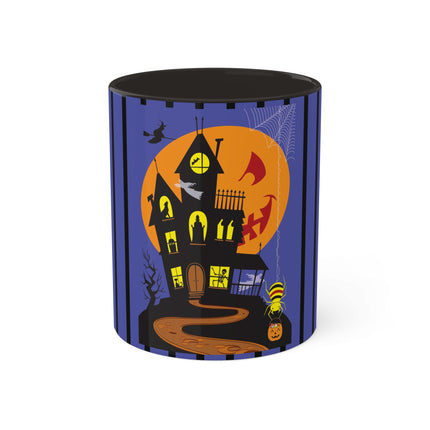 Halloween Night at the Haunted House Colorful Mugs, 11oz