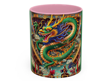 Tibetan Dragon Over Kabuki Duel Colorful Mugs (11oz, 15oz)