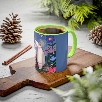The Lady Of The Enchanted Aquarium Colorful Mugs – Art Deco Aquatic Elegance