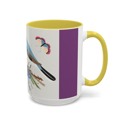 Bluebird & Butterfly Colorful Mugs – Spring Harmony & Delicate Beauty