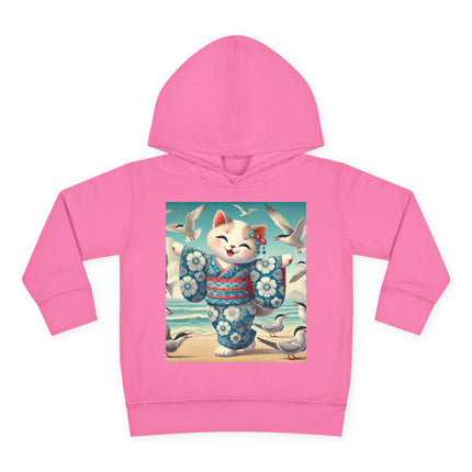 Geisha Kitten by the Seaside Toddler Pullover Fleece Hoodie