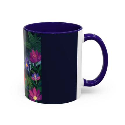 Moonlight Waltz Among The Blossoms Colorful Mugs – Art Deco Floral Enchantment
