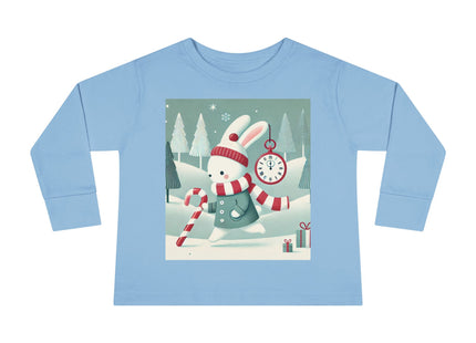 Candy Cane Timekeeper Bunny Toddler Long Sleeve Tee