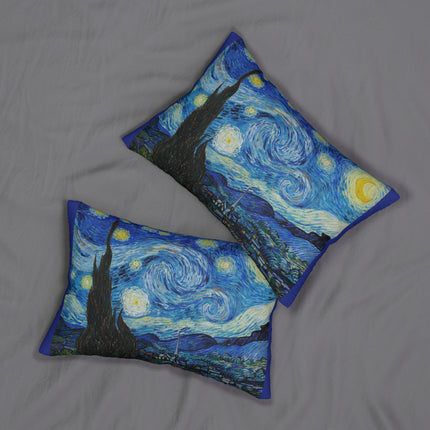 The Starry Night by Vincent Van Gogh Spun Polyester Lumbar Pillow