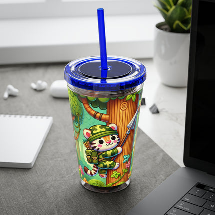 Stealthy Stripes Sunsplash Tumbler with Straw, 16oz
