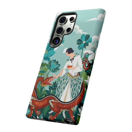 🐉🌿 The Dragon Keeper Phone Case – Art Deco Floral Fantasy