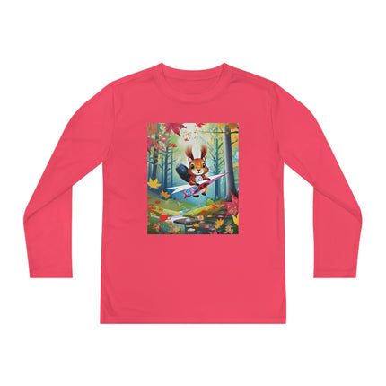 Acorn Aviator Youth Long Sleeve Competitor Tee – Woodland Flight & Whimsical Adventure