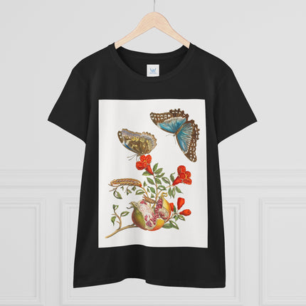Blue Butterflies and Pomegranate Cotton Tee