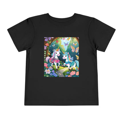 Baby Unicorns and Fluttering Butterflies Toddler Short Sleeve Tee