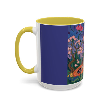 The Garden Of Quiet Reverie Colorful Mugs – Art Deco Botanical Serenity