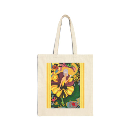 Enchanted Pansy Elegance Cotton Canvas Tote Bag