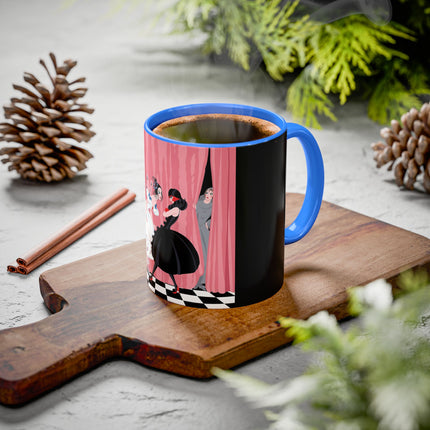 The Ladies Behind The Velvet Curtain Colorful Mugs – Art Deco Theatrical Elegance