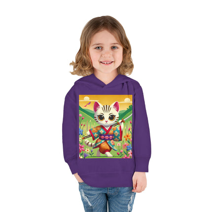 Samurai Kitten Toddler Pullover Fleece Hoodie