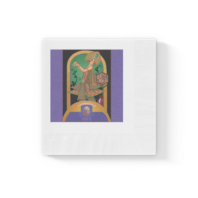 October & Opal, Tourmaline Zodiac White Coined Napkins