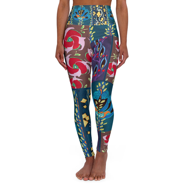Floral Pattern by Emile-Alain Séguy High Waisted Yoga Leggings (AOP)