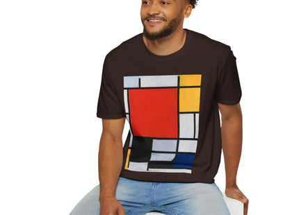 Composition with Red, Yellow, Blue, and Black Softstyle T-Shirt