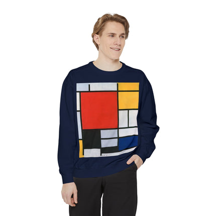 Composition with Red, Yellow, Blue, and Black by Piet Mondrian Garment-Dyed Sweatshirt