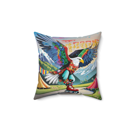 Eagle Skater Spun Polyester Square Pillow
