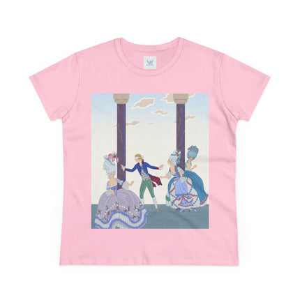 🎭🌸 The Garden Masquerade Cotton Tee – Art Deco Fashion Illustration