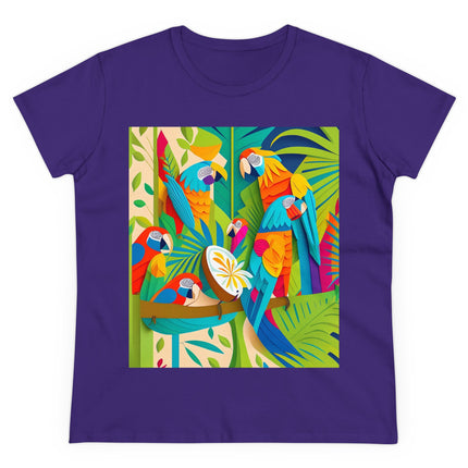 Colorful Macaws Women's Midweight Cotton Tee