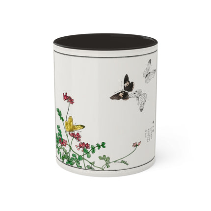 Butterflies and flower illustration by Morimoto Toko Colorful Mugs, 11oz