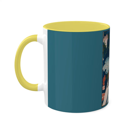 Modern Gallants with Morning Glories by Tsukioka Yoshitoshi Colorful Mugs, 11oz