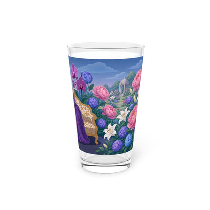 🌹💜 The Secret Embrace Pint Glass – Art Deco Floral Romance