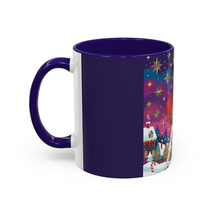 🎁✨ The Lady Of The Christmas Hatbox Colorful Mug – Art Deco Holiday Fantasy