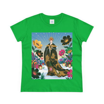 🌸✨ The Golden Garden Empress Cotton Tee – Asian-Inspired Floral Fantasy