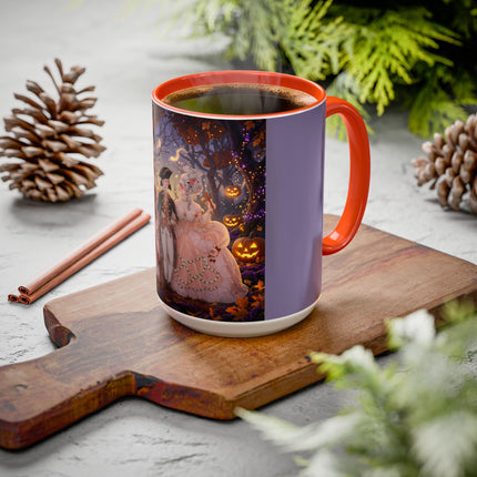 🎃🌙 The Midnight Court Of Pumpkin Grove Colorful Mug – Elegant Halloween Masquerade