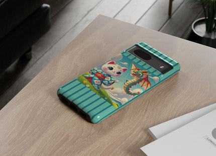 Geisha Kitten and the Dragon Kite Phone Cases