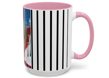 Elegant Winter Woman in Sleigh Colorful Mugs (11oz, 15oz)