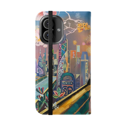 🤖🌆 Cyber Punk Robot Models Flip Case – Futuristic Fashion & Neon Elegance