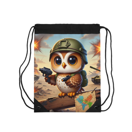 The Owl on the Front Lines Drawstring Bag – Courage, Wisdom & Quiet Strength
