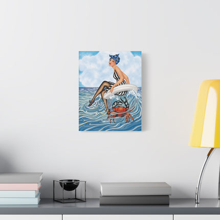 🦀🌊 The Seaside Crab Ride Placemat – Art Deco Beach Whimsy