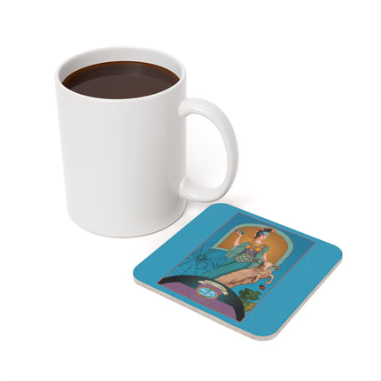 Pisces Zodiac Design – March & Aquamarine | Cork Back Coaster