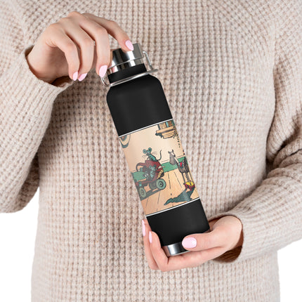 Mischievous Mice on Wheels Copper Vacuum Insulated Bottle, 22 oz