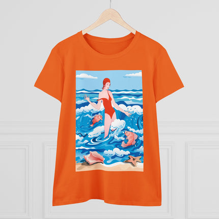 Ocean Symphony Women's Midweight Cotton Tee