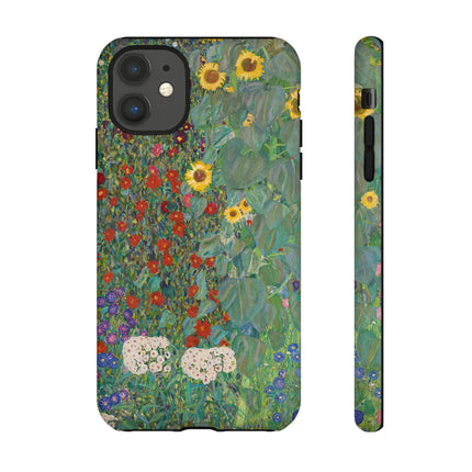 Farm Garden with Sunflowers by Gustav Klimt Phone Cases