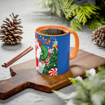 🦌🍬 The Lady Of The Peppermint Christmas Garden Colorful Mug – Colorful Art Deco Holiday Fantasy
