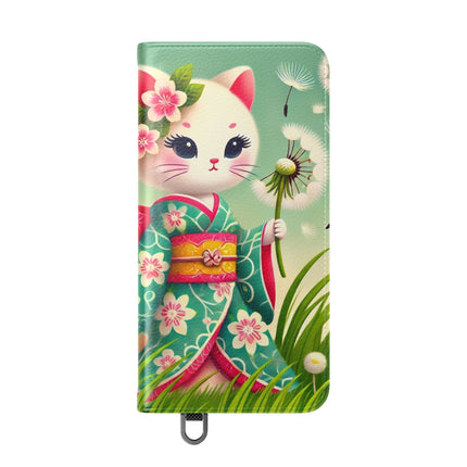 🌾🌼 Geisha Kitten and the Dandelion Wish Flip Case – Gentle Wishes & Quiet Wonder