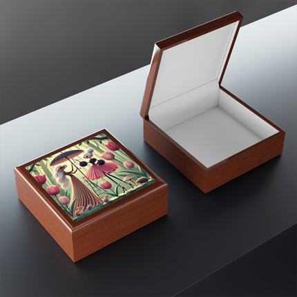 Tulip Parasol Jewelry Box – Whimsical Spring Encounter